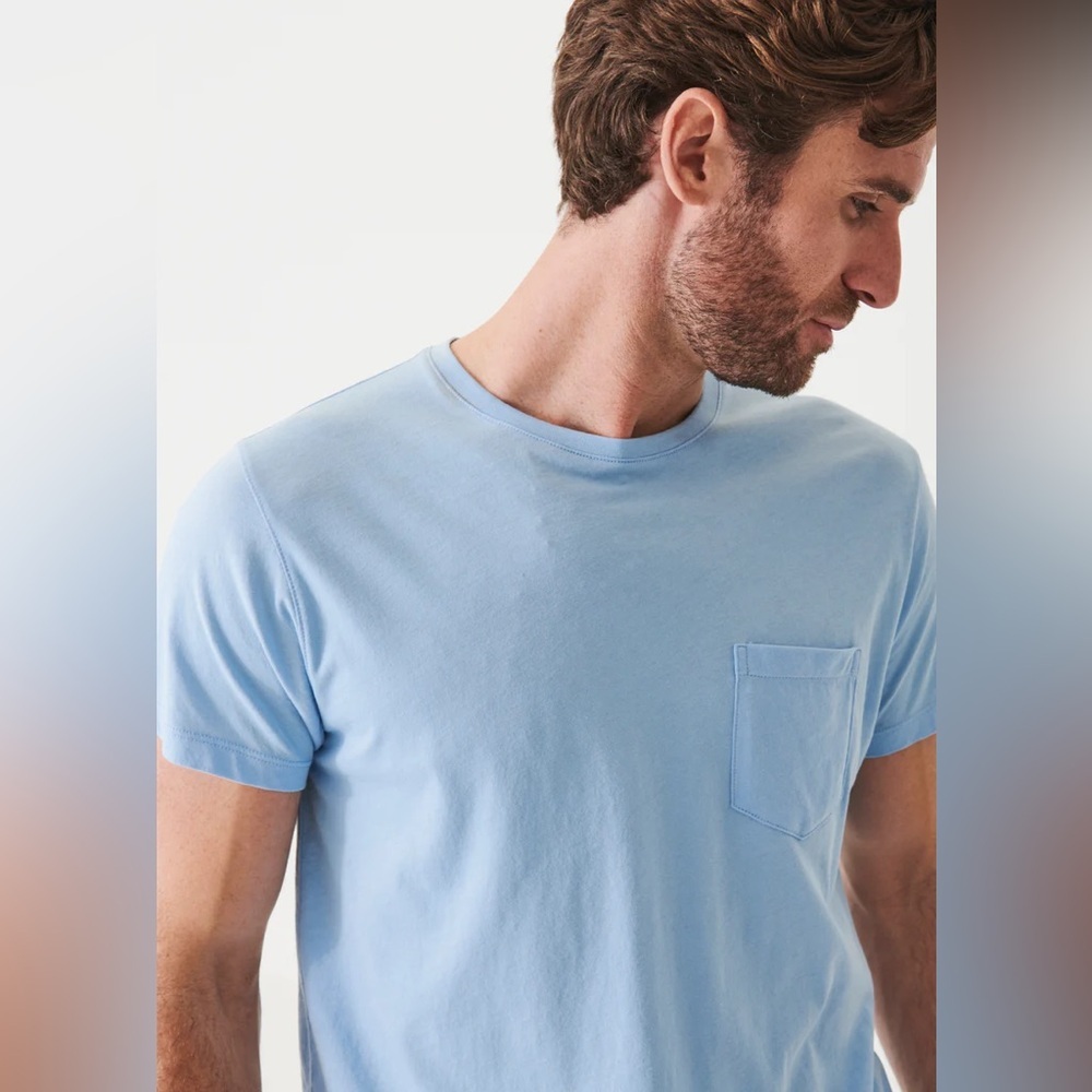 NEW PATRICK ASSARAF crew neck Pima cotton one pocket t shirt small